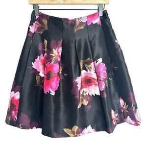 Floral Spring/Summer Skirt Sz Small by Db Est. A Line Black/Pink Feminine